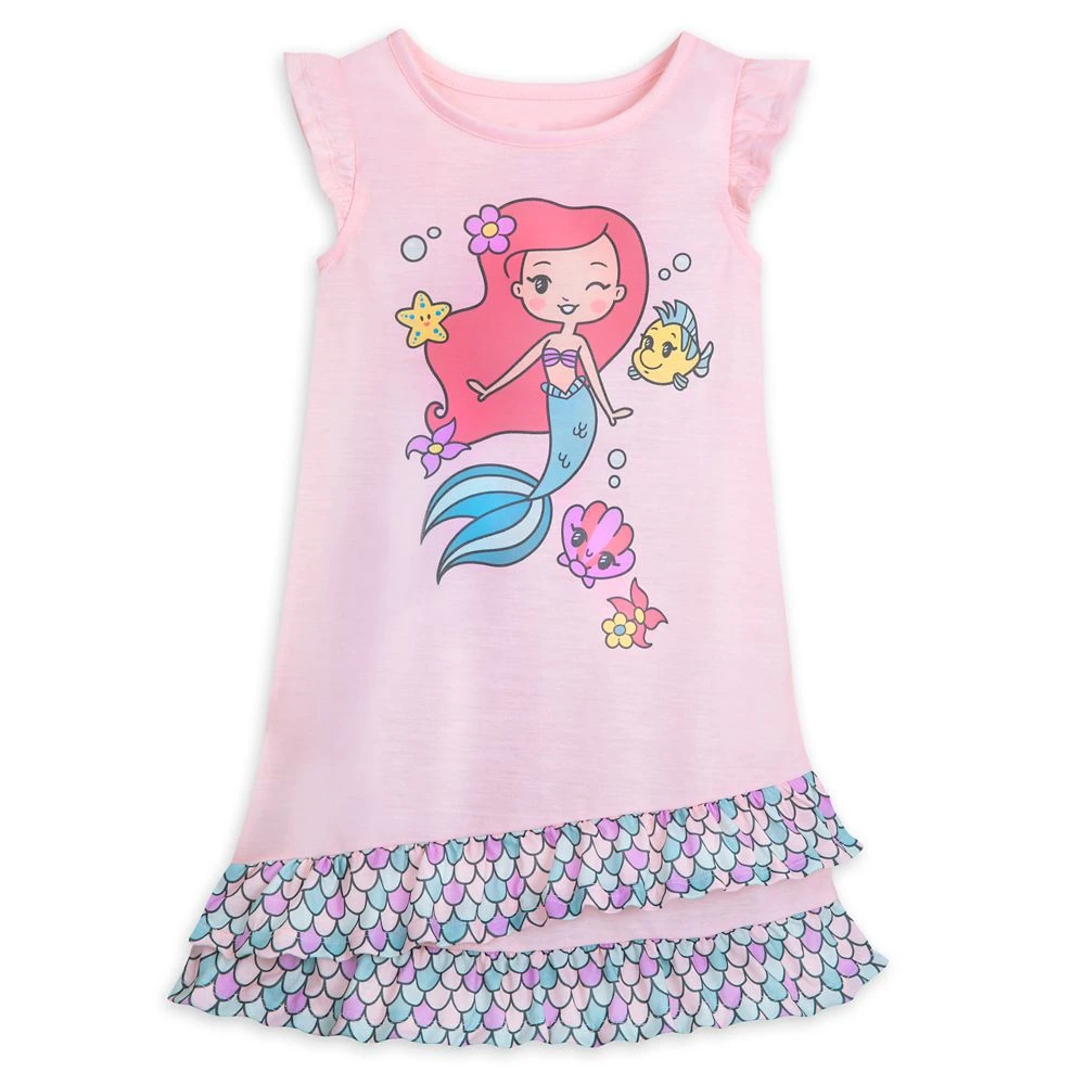 Disney Ariel And Flounder Nightshirt For Girls – The Little Mermaid 3 Disney Ariel And Flounder Nightshirt For Girls – The Little Mermaid
