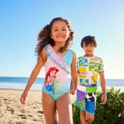 Disney Ariel Swimsuit For Girls – The Little Mermaid -Engo Clothing Shop 5006059190291 5