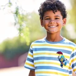 Disney Pinocchio And Jiminy Cricket Striped T-Shirt For Kids -Engo Clothing Shop 5007048020047 6
