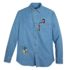 Disney Mickey Mouse And Friends Denim Shirt For Adults