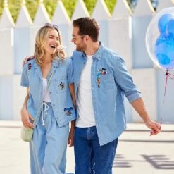 Disney Mickey Mouse And Friends Denim Shirt For Adults -Engo Clothing Shop 5205057810228 5