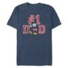 Disney Mickey Mouse ''#1 Dad'' Heathered T-Shirt For Men -Engo Clothing Shop 7002107060122