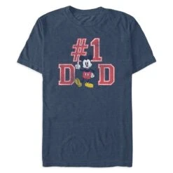 Disney Mickey Mouse ''#1 Dad'' Heathered T-Shirt For Men
