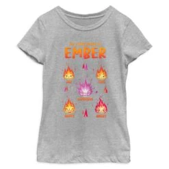 Disney Ember Lumen ''The Expressions Of Ember'' Heathered T-Shirt For Kids – Elemental